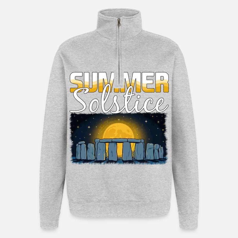 Litha Pagan Summer Solstice Midsummer Midsommar - Quarter-Zip Sweatshirt - heather grey
