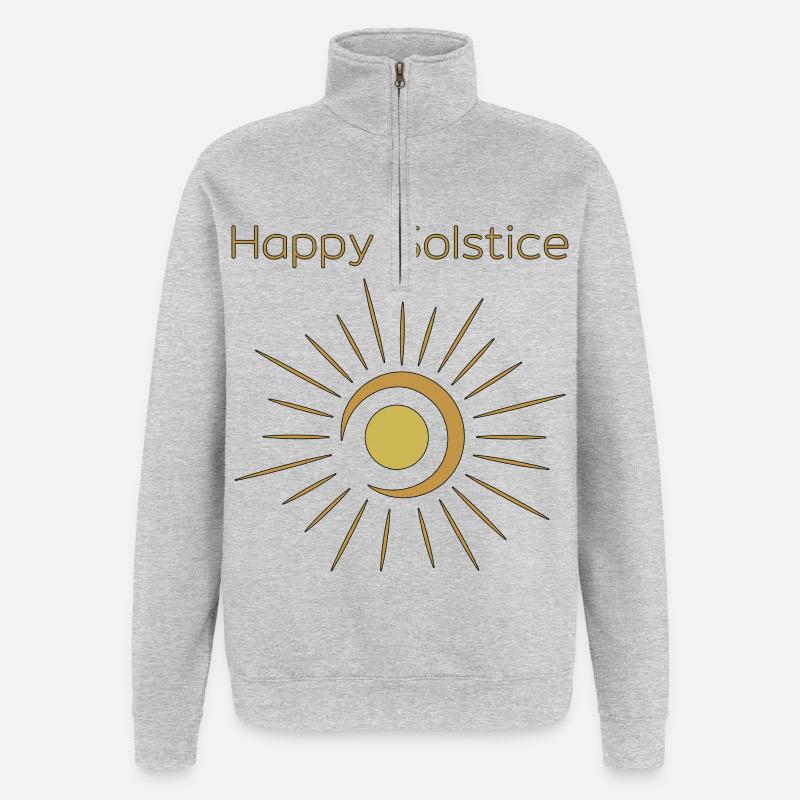 Litha Pagan Summer Solstice Midsummer Midsommar - Quarter-Zip Sweatshirt - heather grey