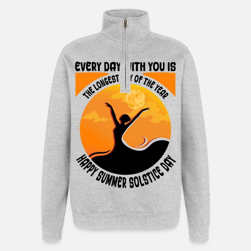 Litha Pagan Summer Solstice Midsummer Midsommar - Quarter-Zip Sweatshirt - heather grey