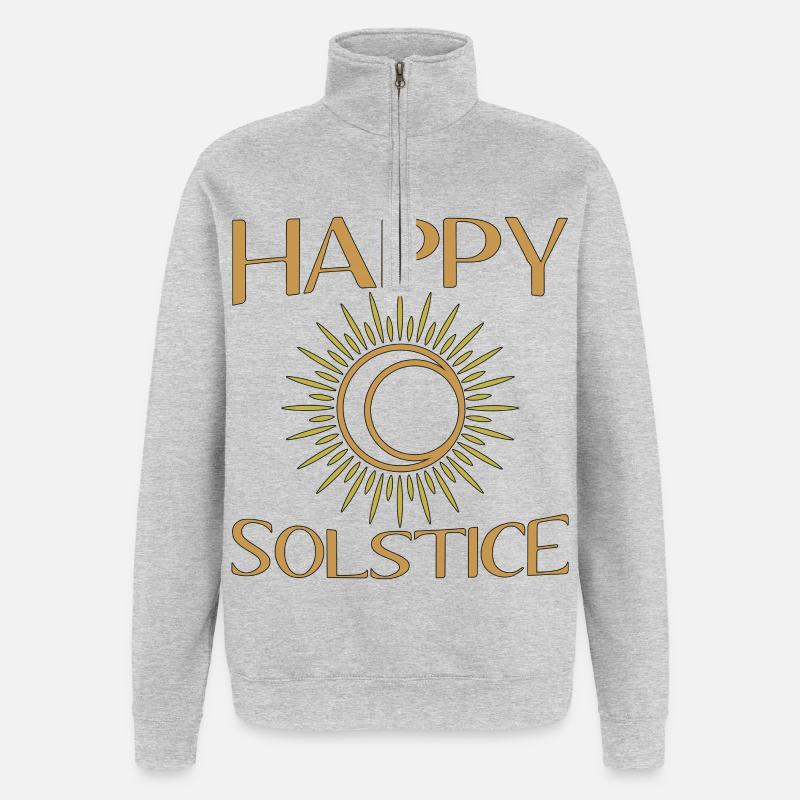 Litha Pagan, sommersolhverv, midtsommer, midtsommer, midtsommer - Sweatshirt med 1/4 lynlås - grå meleret