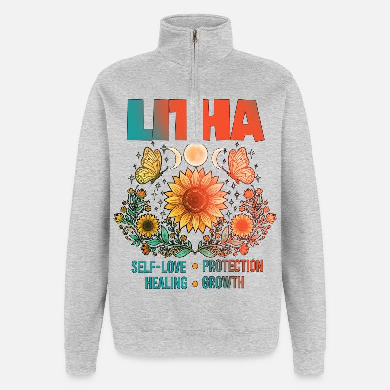 Litha Pagan Summer Solstice Midsummer Midsommar - Quarter-Zip Sweatshirt - heather grey