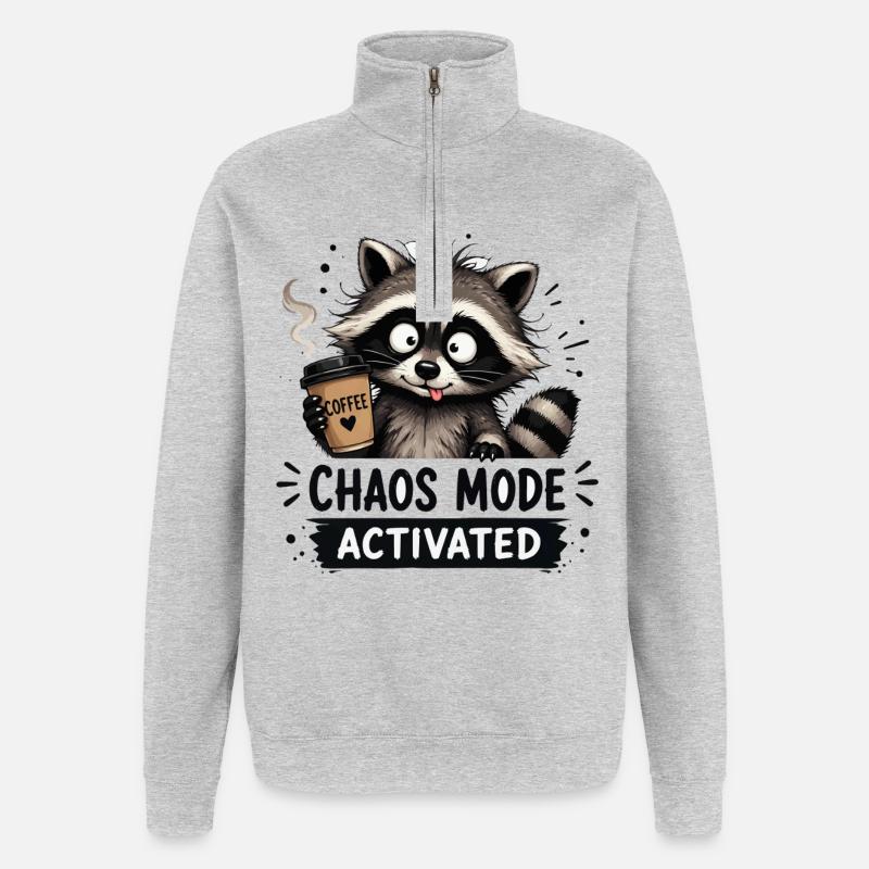 Mayhem Mode Enabled - Quarter-Zip Sweatshirt - heather grey