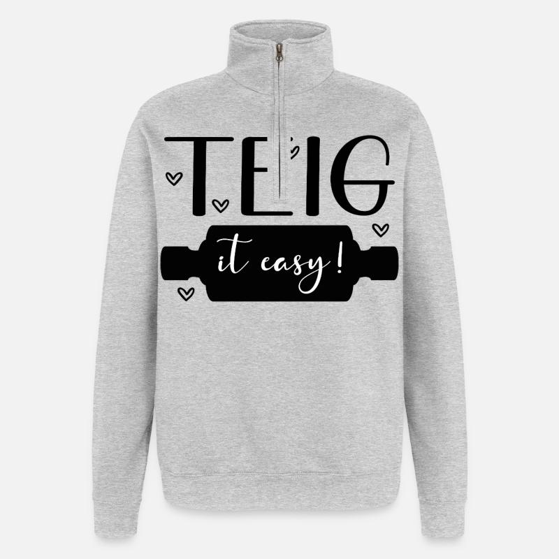 Baking Dough Roll - Quarter-Zip Sweatshirt - heather grey