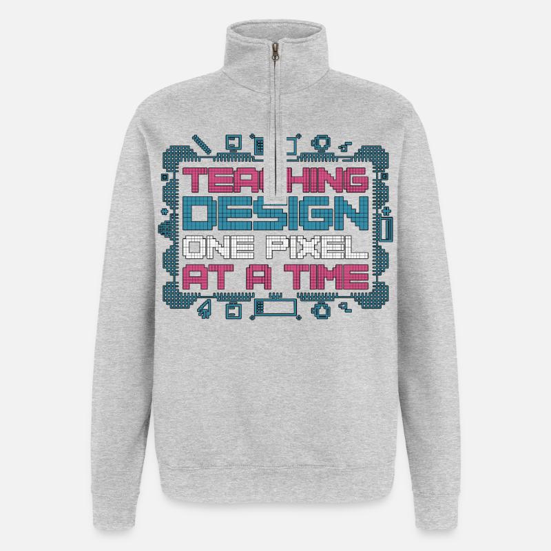Éducateur designer Enseignant Design Enseignant Art - Sweat à zip 1/4 - gris chiné