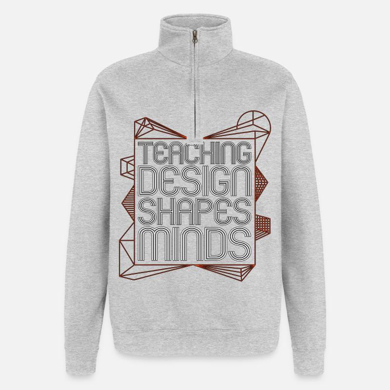 Éducateur designer Enseignant Design Enseignant Art - Sweat à zip 1/4 - gris chiné