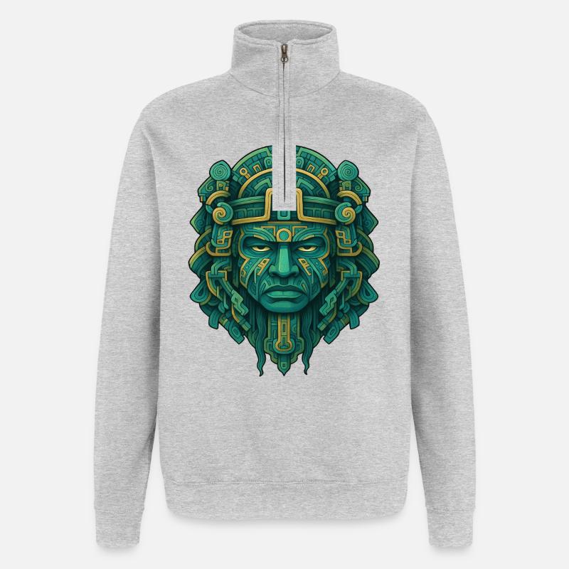 MAYA.04 - Sweat à zip 1/4 - gris chiné