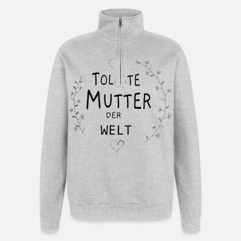 Tollste Mutter der Welt - Quarter-Zip-Sweatshirt - Grau meliert
