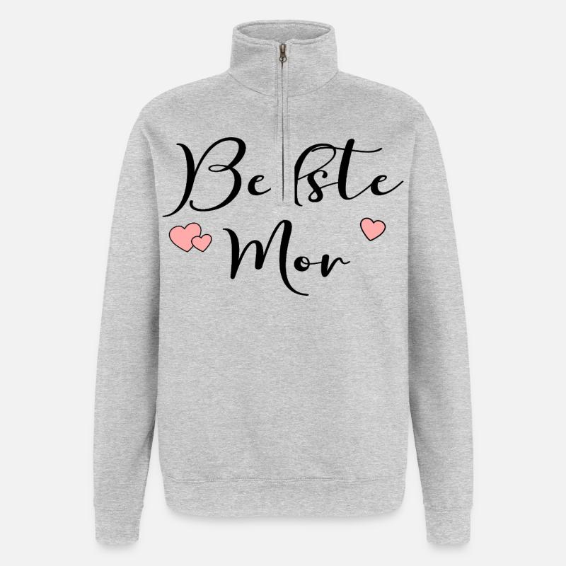 Meilleure maman du Danemark - Sweat à zip 1/4 - gris chiné