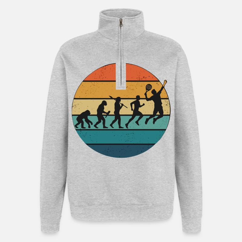 Raquette de tennis Padel Evolution - Sweat à zip 1/4 - gris chiné