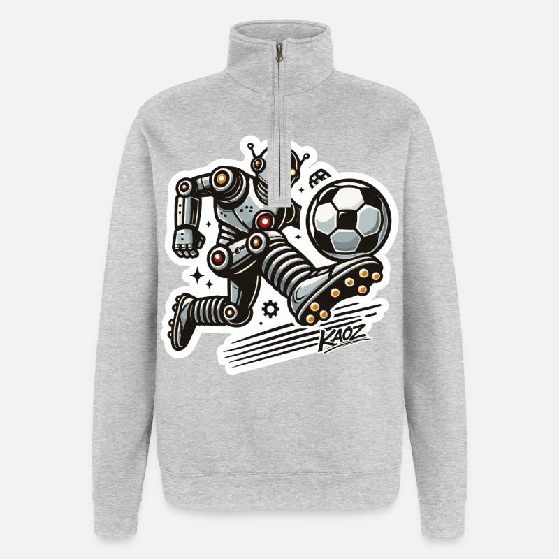 Robo Striker Soccer Bot - Sweat à zip 1/4 - gris chiné