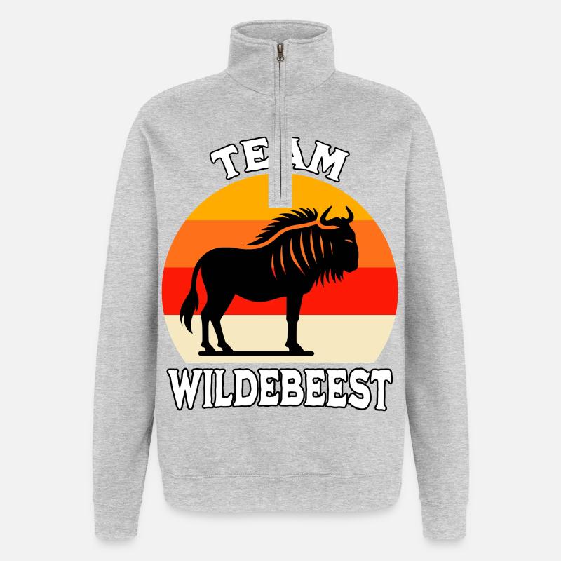 Équipe Gnu - Sweat à zip 1/4 - gris chiné