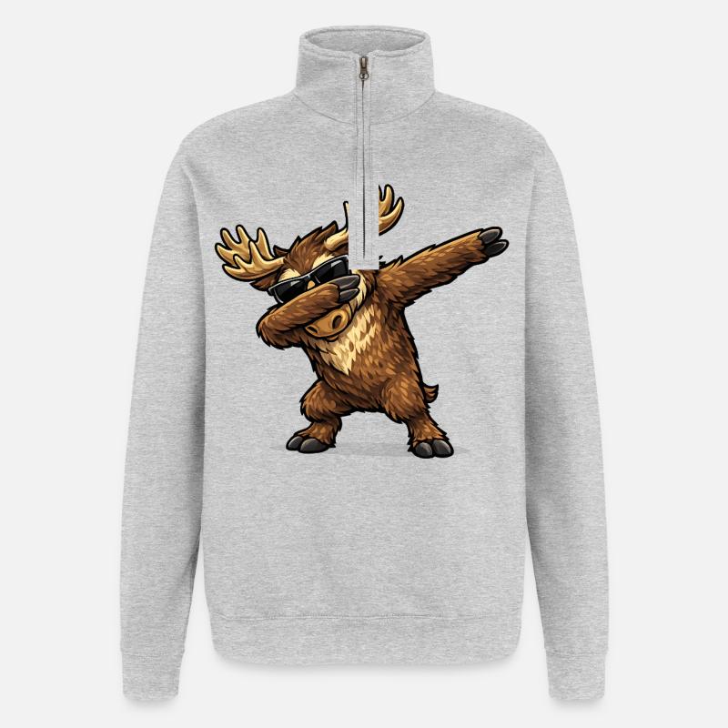 Essaisir l’orignal - Sweat à zip 1/4 - gris chiné