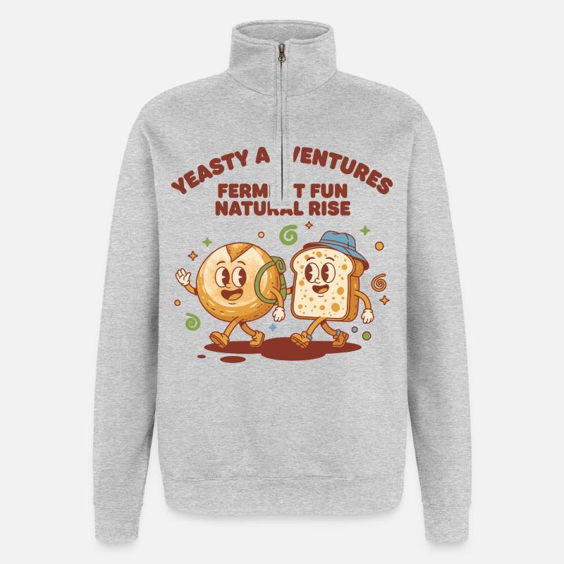 Sourdough Bread Baking Baker Sourdough Starter - Quarter-Zip Sweatshirt - heather grey