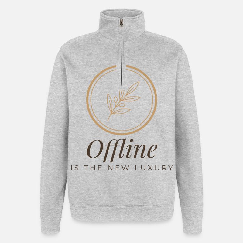 Offline Is The New Luxury Tee - Sweat à zip 1/4 - gris chiné