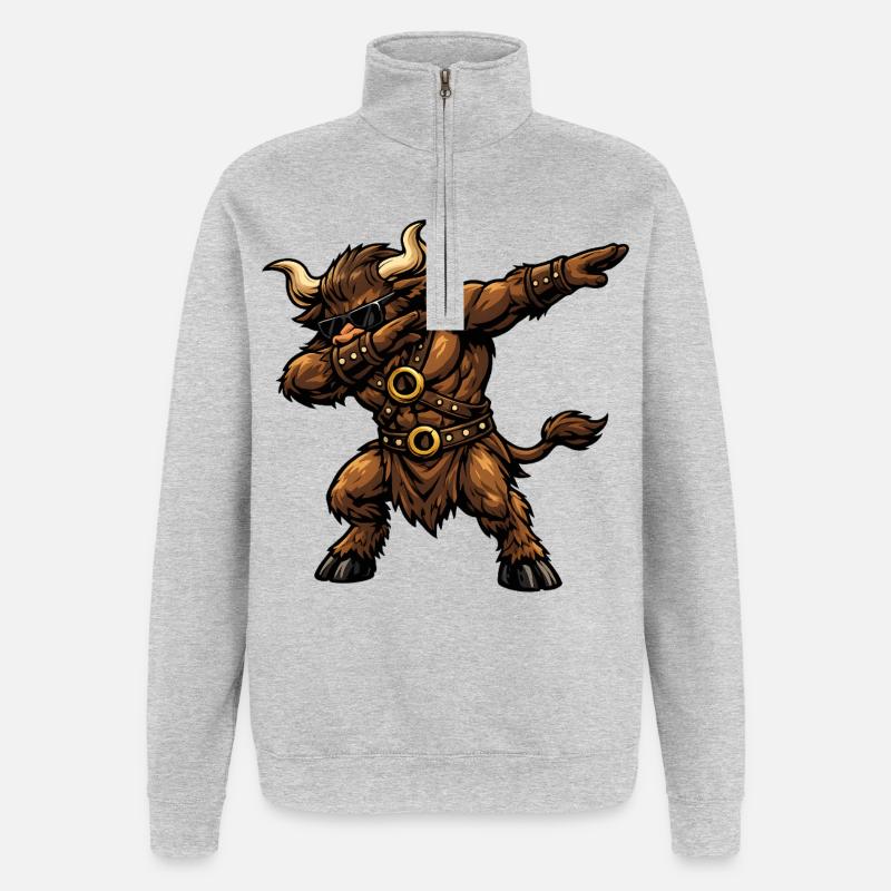 Dab du Minotaure - Sweat à zip 1/4 - gris chiné