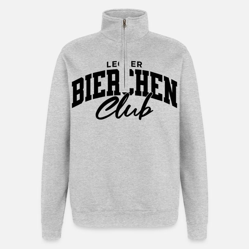 Lecker Bierchen Club - Quarter-Zip-Sweatshirt - Grau meliert