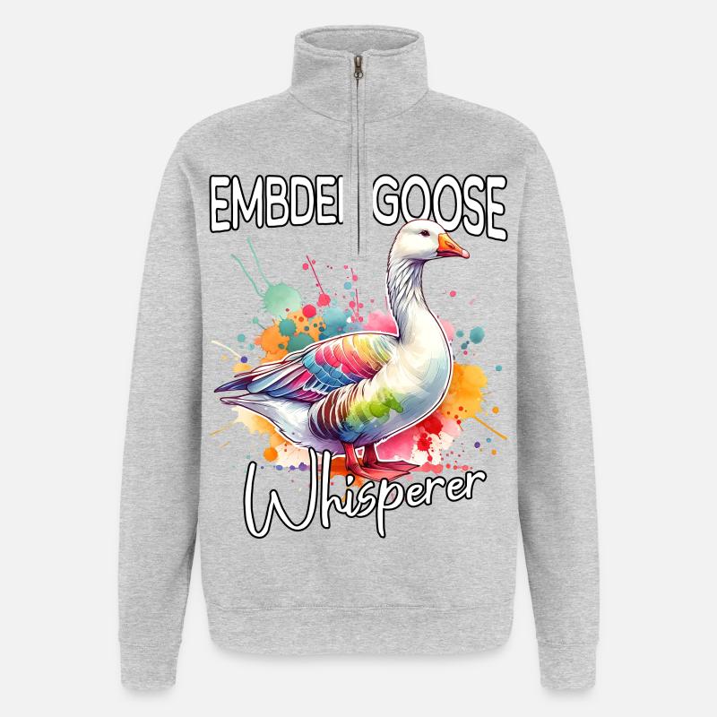 Emdengan's Whisperer - Quarter-Zip Sweatshirt - heather grey