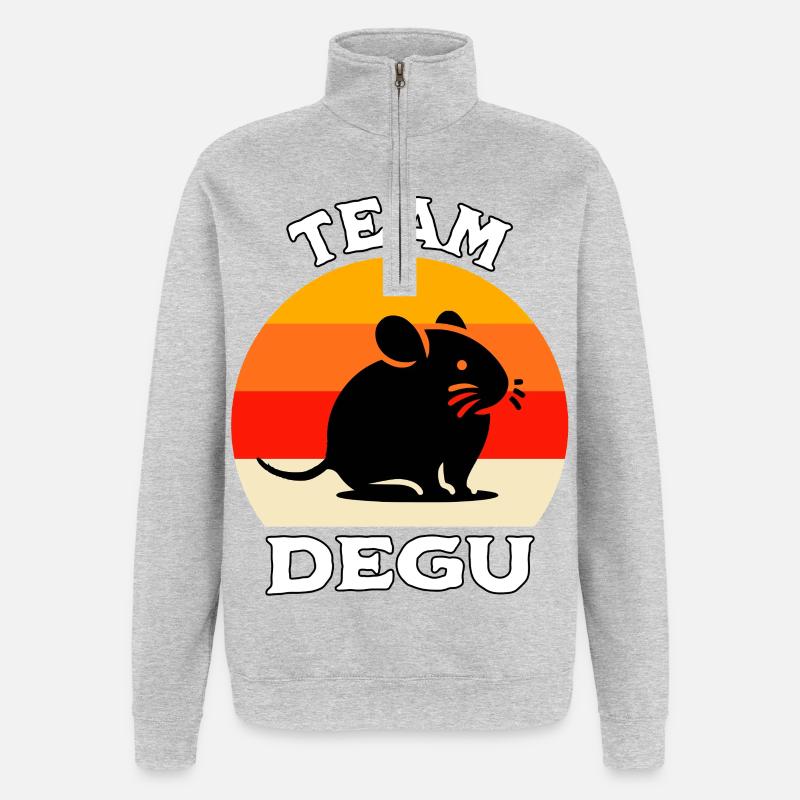 Team Degu - Quarter-Zip Sweatshirt - heather grey
