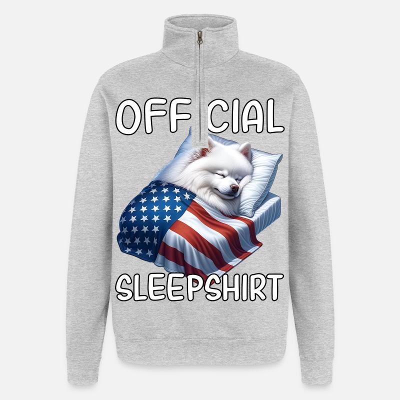 Spitz US Schlafshirt - Quarter-Zip-Sweatshirt - Grau meliert