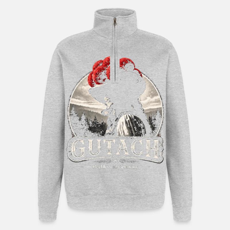 Gutach Bollenhut Silhouette - Sweat à zip 1/4 - gris chiné