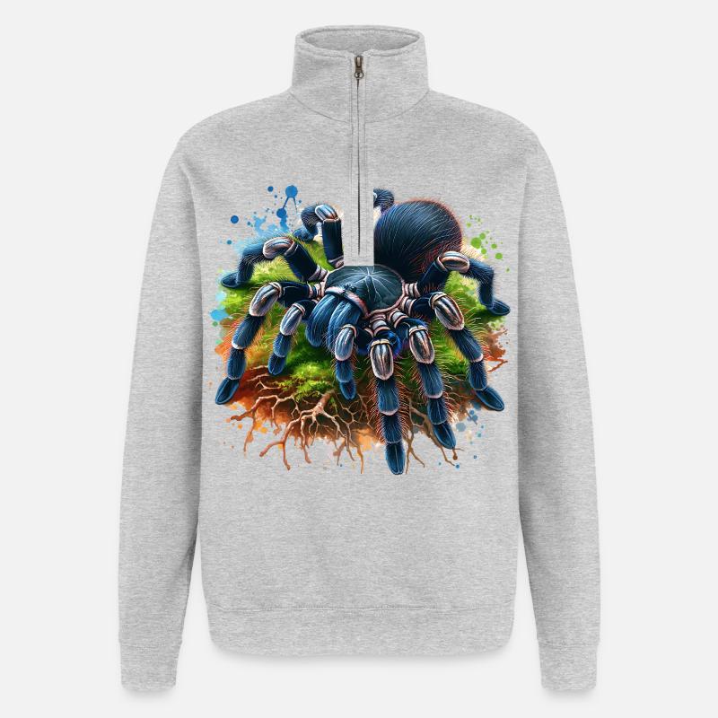 Black Tarantula Gift - Quarter-Zip Sweatshirt - heather grey