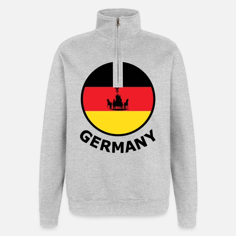 Imperial Germany Wagon Flag Semicircle - Quarter-Zip Sweatshirt - heather grey