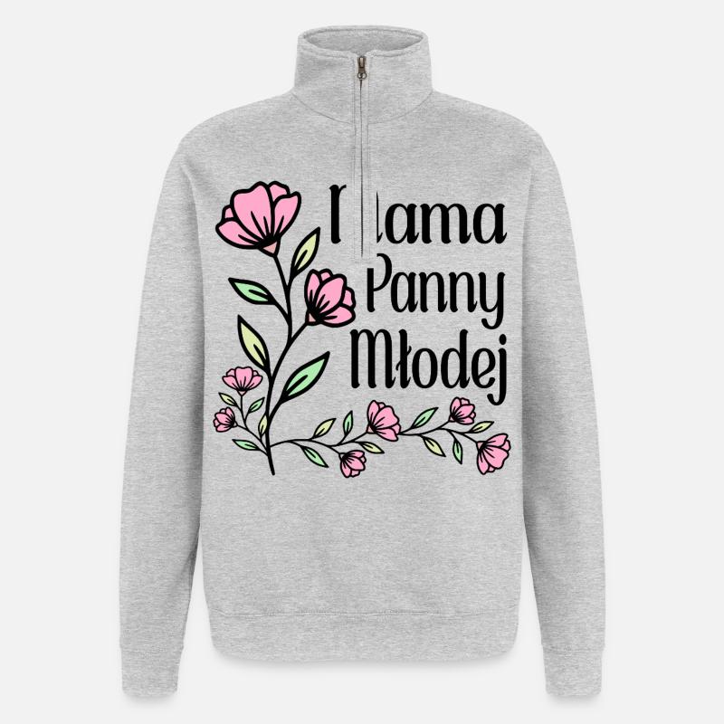 Mutter der Braut - Quarter-Zip-Sweatshirt - Grau meliert