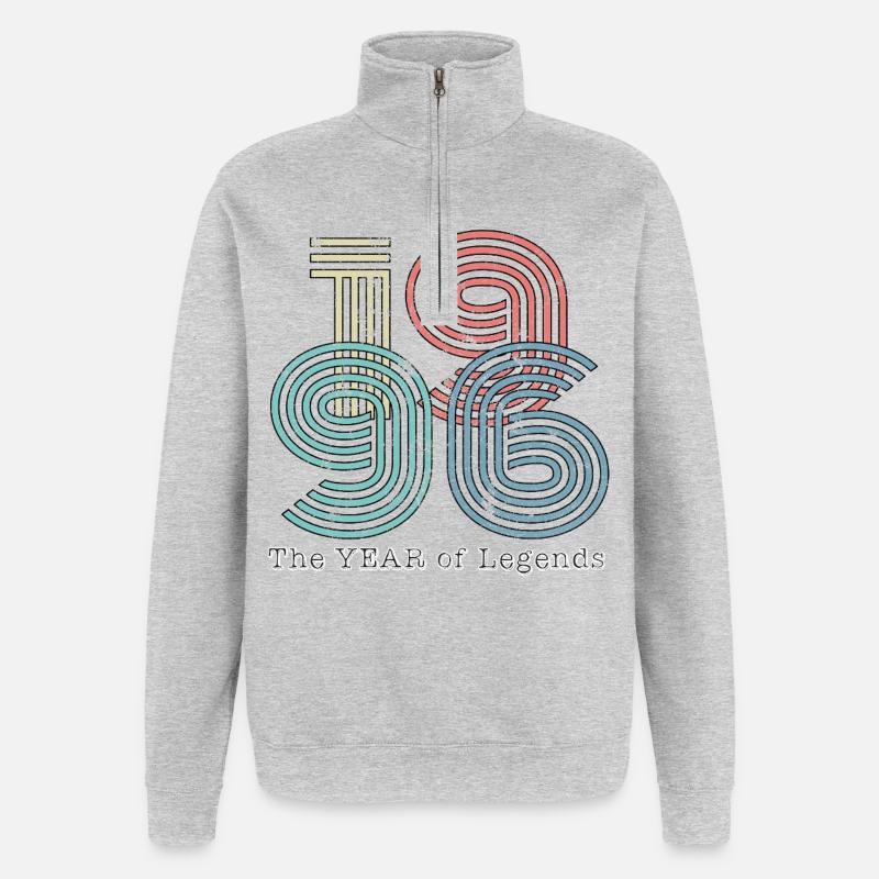 Millésime 1996 - Sweat à zip 1/4 - gris chiné