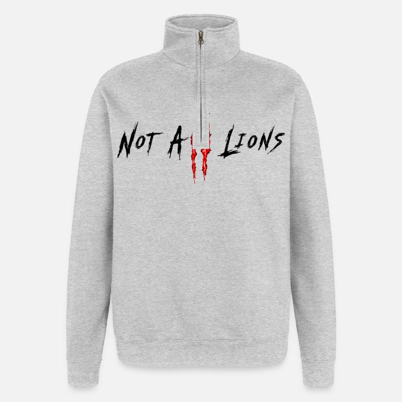 Tous les Lions ne sont pas... - Sweat à zip 1/4 - gris chiné