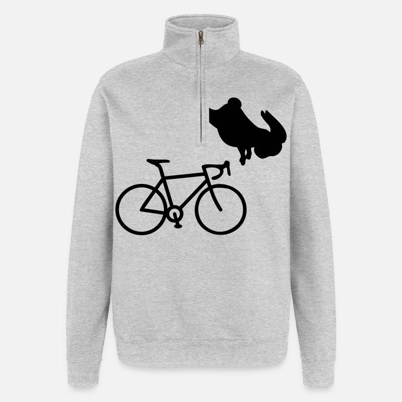 Bicycle Cycling Bunny - Sweat à zip 1/4 - gris chiné