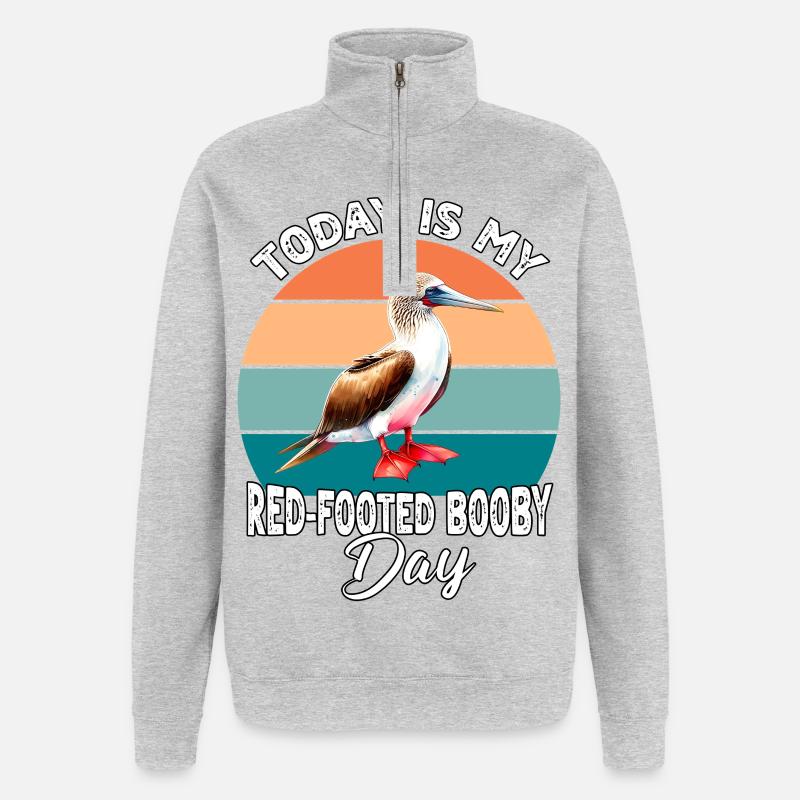 Red-footed Booby - Quarter-Zip Sweatshirt - heather grey