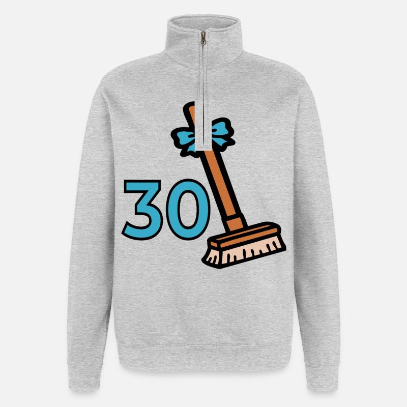 30e anniversaire de Broom - Sweat à zip 1/4 - gris chiné