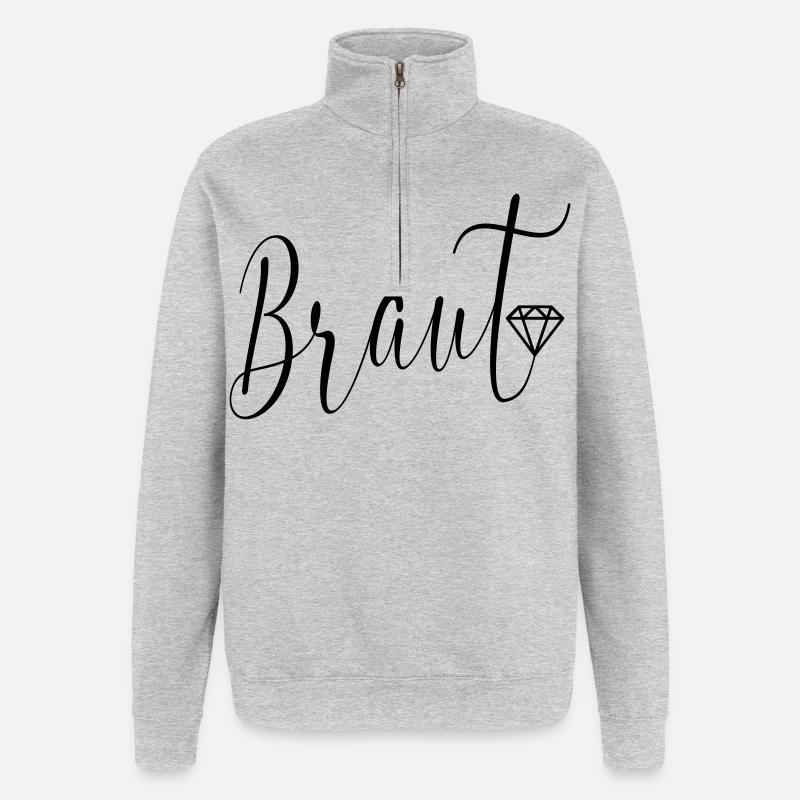 Wedding Diamonds Bridal - Quarter-Zip Sweatshirt - heather grey