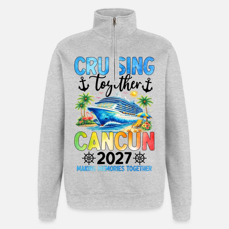 Croisière ensemble Cancún 2027 - Sweat à zip 1/4 - gris chiné