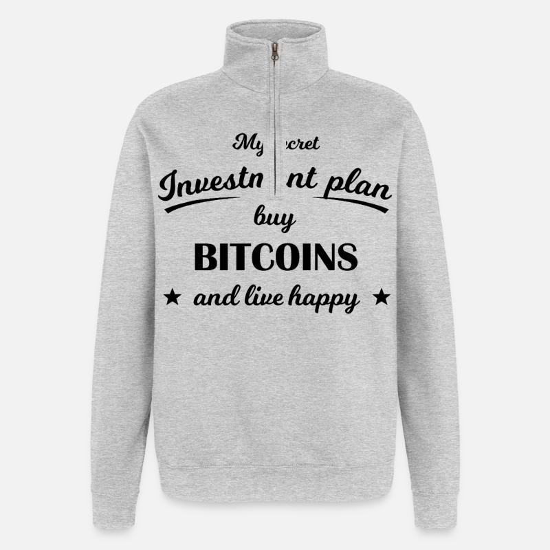 Plan d’investissement Bitcoin - Sweat à zip 1/4 - gris chiné