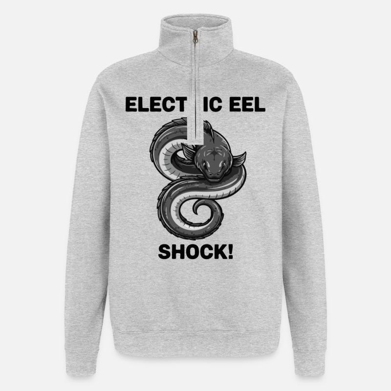 Electric Eel Shock Eel - Quarter-Zip Sweatshirt - heather grey