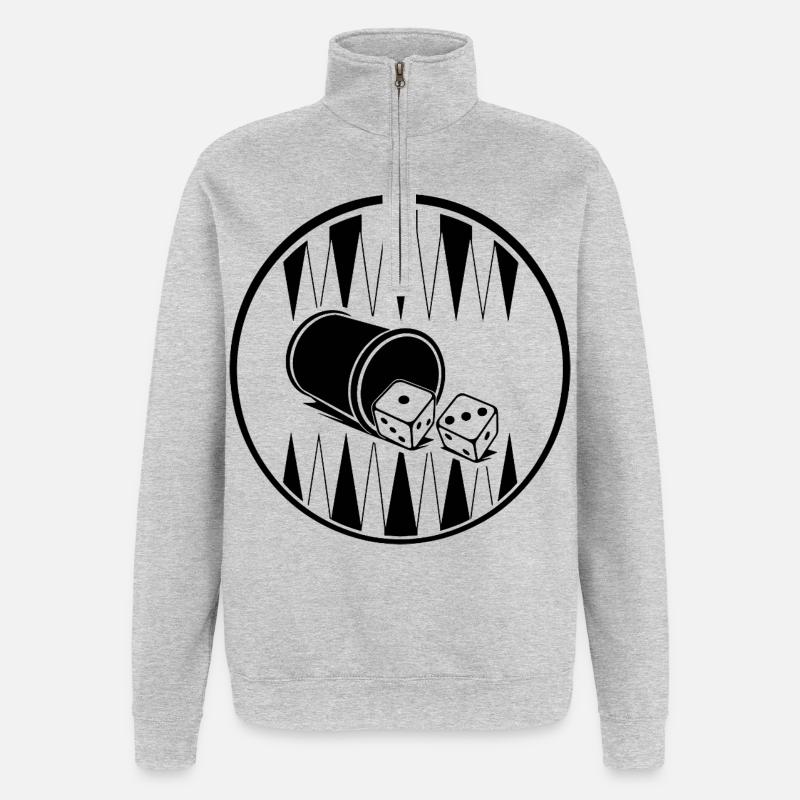 Backgammon | Board Game | Gift - Quarter-Zip Sweatshirt - heather grey