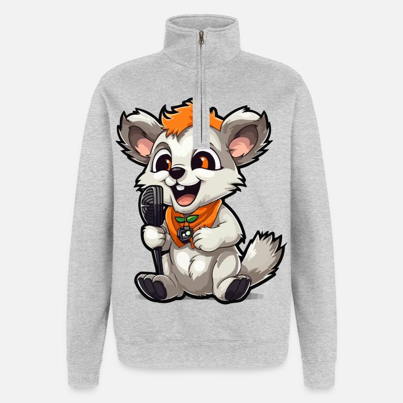 Songanimal avec micro - Sweat à zip 1/4 - gris chiné