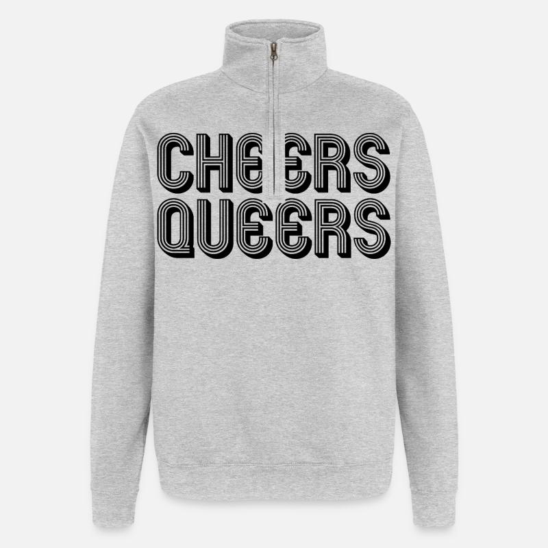 Cheers Queers LGBTQ queer - Quarter-Zip Sweatshirt - heather grey