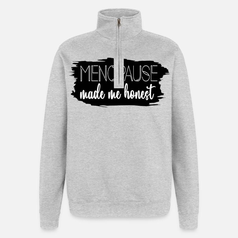 Frauen in den Wechseljahren – Ehrlichkeit - Quarter-Zip-Sweatshirt - Grau meliert