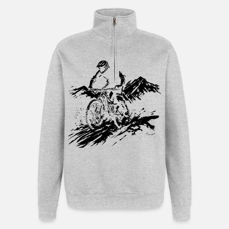 VTT - Sweat à zip 1/4 - gris chiné