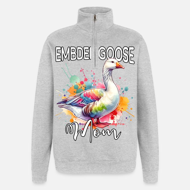 La mère d’Emdengan - Sweat à zip 1/4 - gris chiné