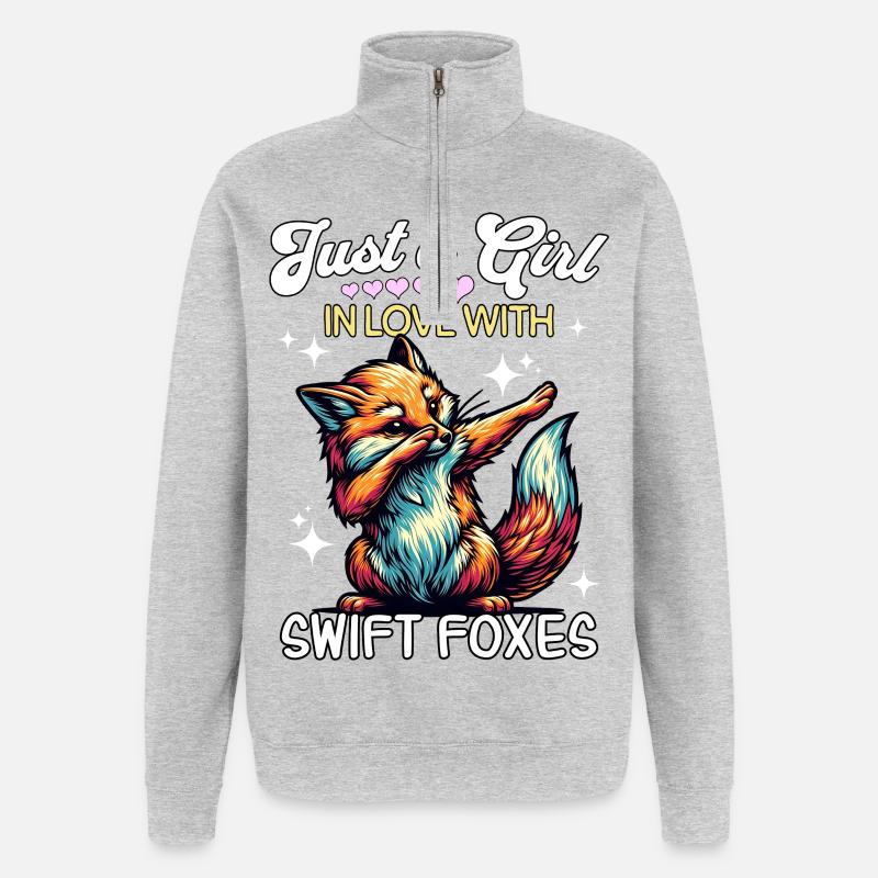 Swiftfuchs Mädchen Swift Fox - Quarter-Zip-Sweatshirt - Grau meliert