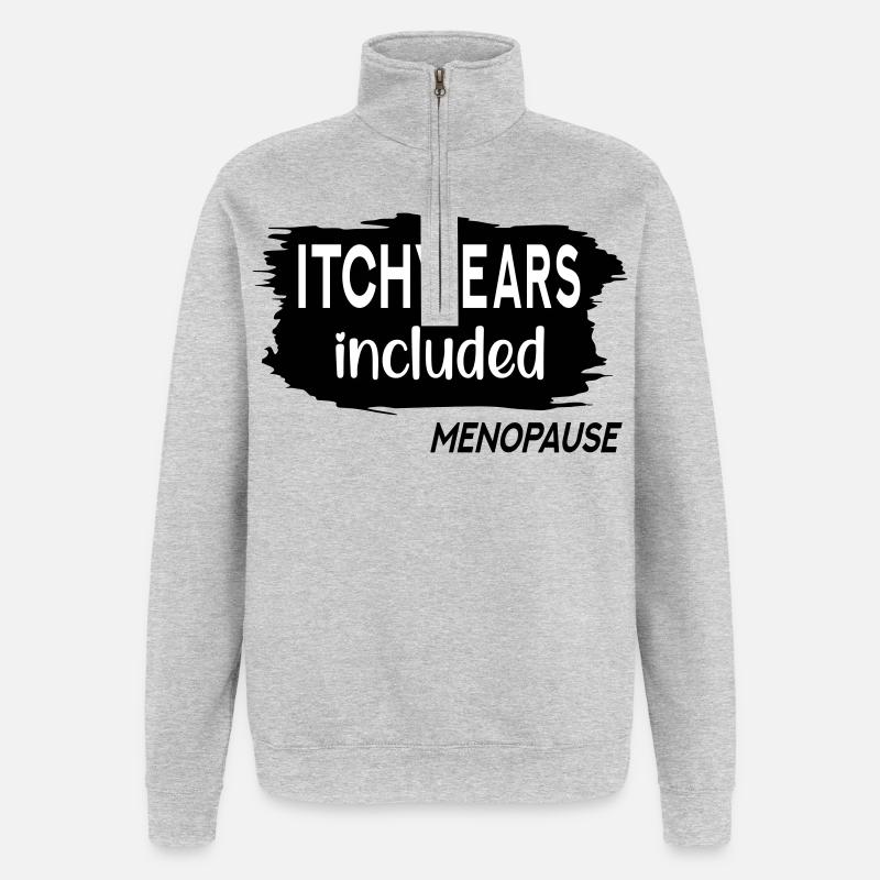 Itchy Ears Menopause - Quarter-Zip Sweatshirt - heather grey