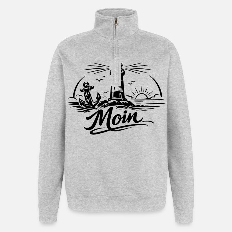 Moin - Quarter-Zip-Sweatshirt - Grau meliert