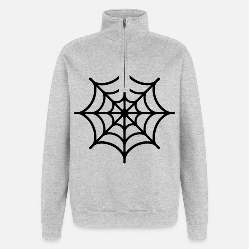 Araignée Toile d’Araignée - Sweat à zip 1/4 - gris chiné