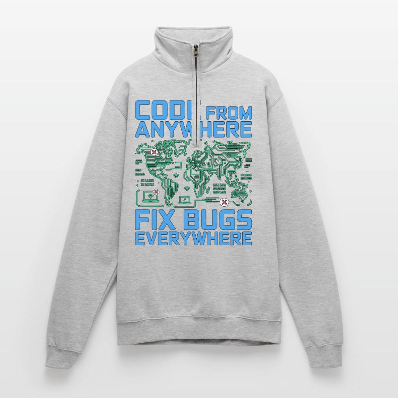 Remote Developer Code From Anywhere Remote Tech Quarter-Zip-Sweatshirt