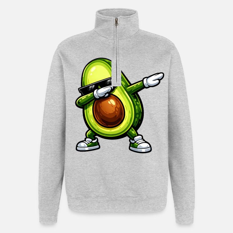 Tamponner l’avocat - Sweat à zip 1/4 - gris chiné