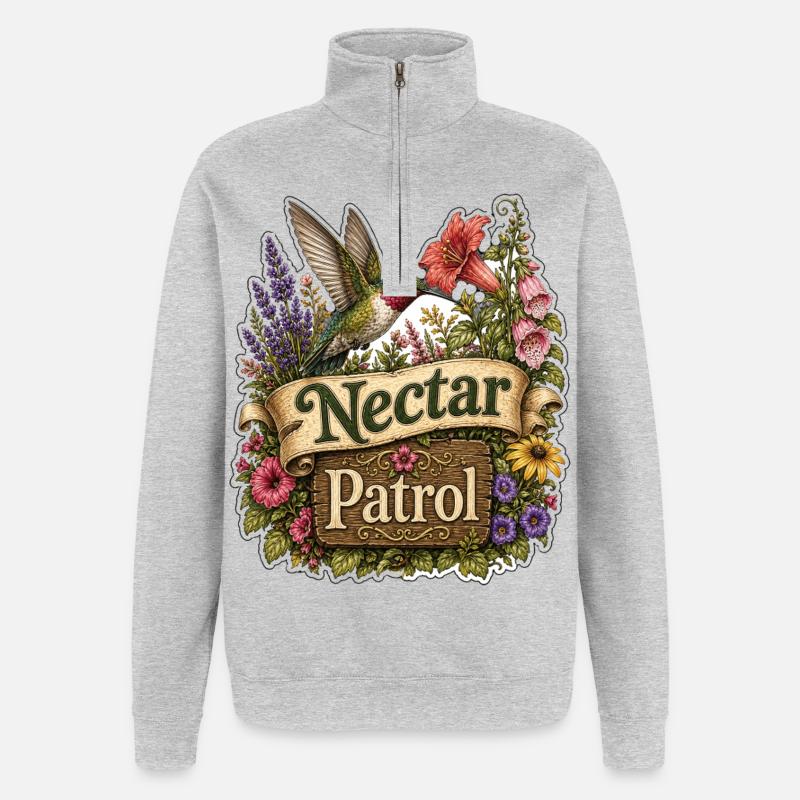 Patrouille Nectar - Sweat à zip 1/4 - gris chiné