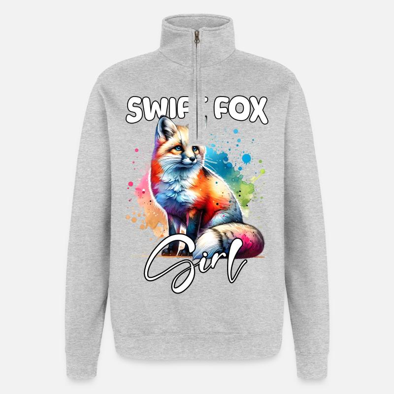 Swift Fox Mädchen Swiftfuchs - Quarter-Zip-Sweatshirt - Grau meliert